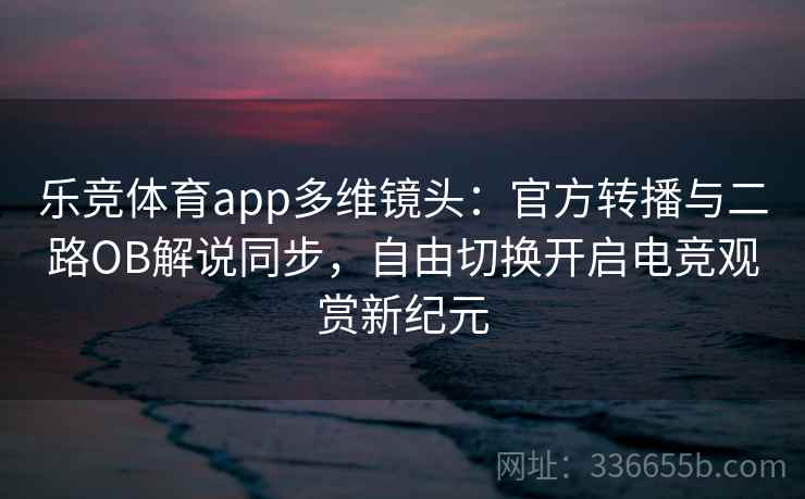 乐竞体育app多维镜头：官方转播与二路OB解说同步，自由切换开启电竞观赏新纪元