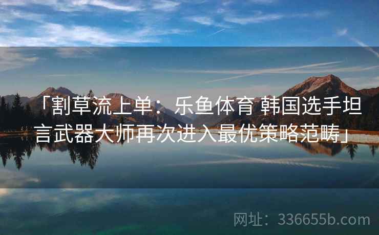 「割草流上单：乐鱼体育 韩国选手坦言武器大师再次进入最优策略范畴」